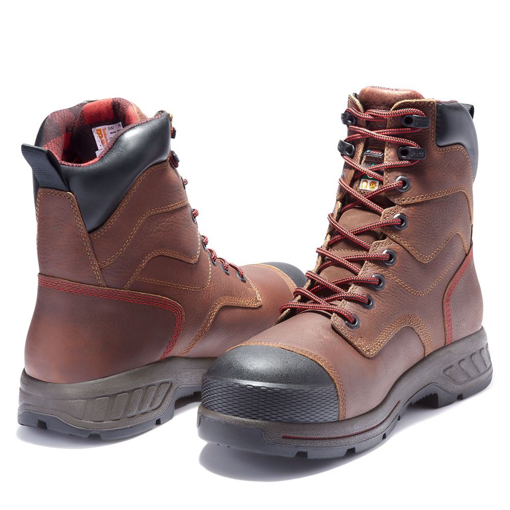 Botas de Trabajo Timberland Hombre Pro® Endurance Hd 8\" Comp Toe Marrones/Negras - Chile WEH-709214